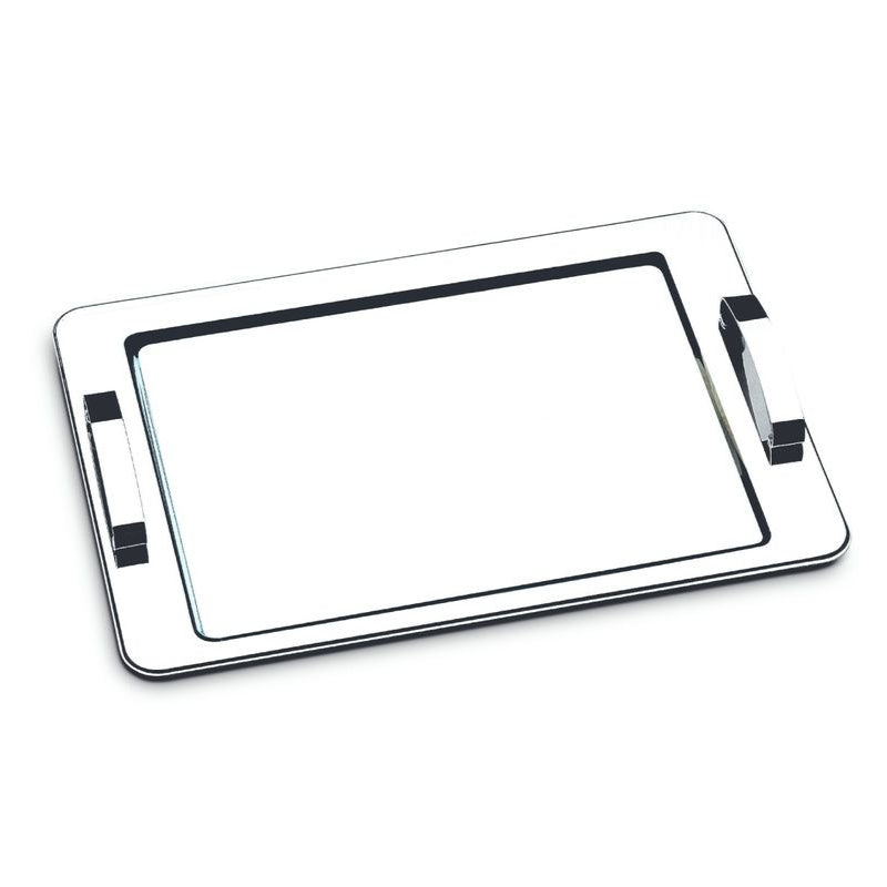 Bandeja com Alça Atina Inox 40x28cm