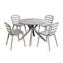 Jogo de Mesa e 4 Cadeiras Branca para Área Externa