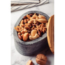 Pote Concreta em Pedra Sabão com Tampa Madeira Teca