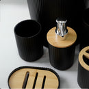 Conjunto para Banheiro Bambu Preto 6 Peças