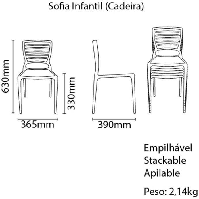 Cadeira Sofia Infantil Rosa