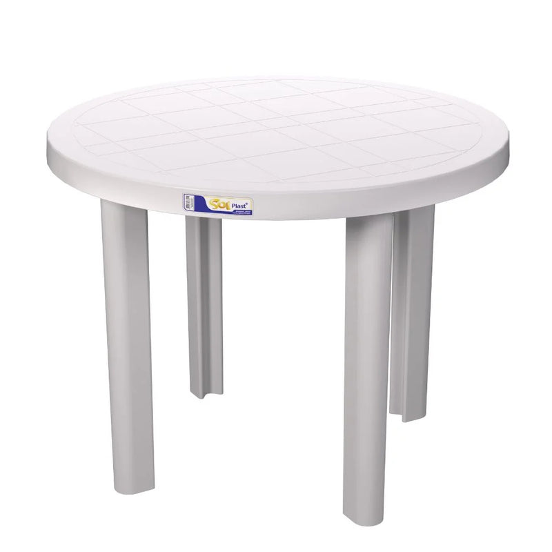 Mesa Redonda Marceneira Branca 90cm