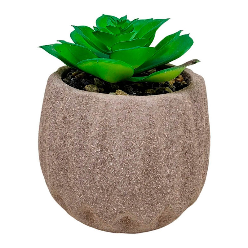 Cachepot com Suculenta Artificial Geometry 10,5cm