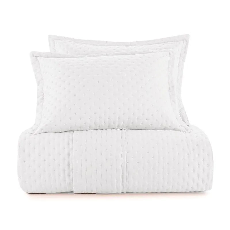 Jogo de Colcha UltraWave Frisson Queen Branco 3 Peças