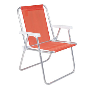Cadeira de Praia Alta Laranja Neon