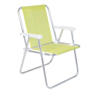 Cadeira de Praia Alta Amarelo Neon