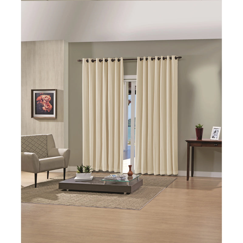 Cortina Lisa Pratika Tecido com Forro Bege 3,6x2,5m