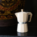 Cafeteira Italiana de Alumínio 6 Xícaras Bege Fosca 300ml