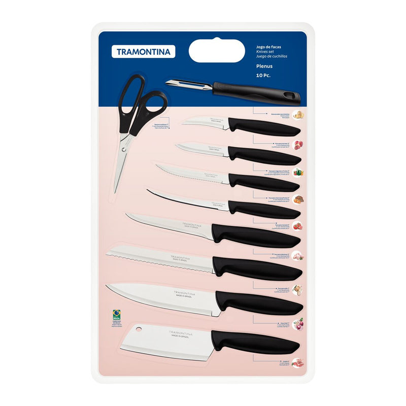 Jogo de Facas Inox Plenus 10 Peças