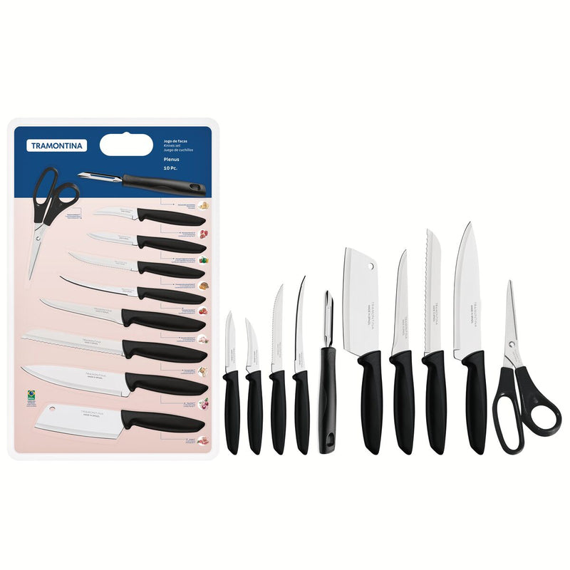 Jogo de Facas Inox Plenus 10 Peças