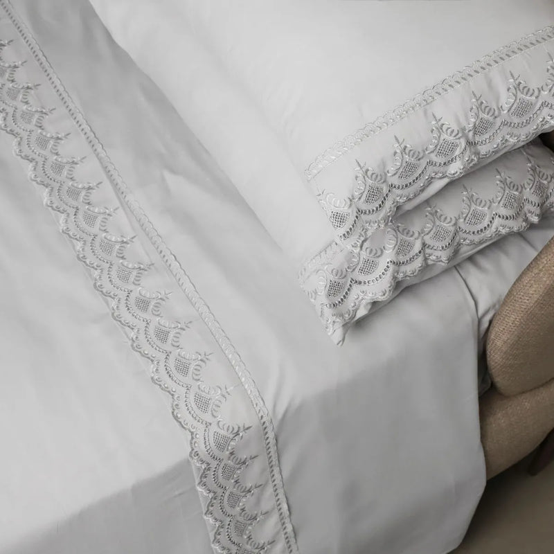 Jogo de Cama Percal Soft Rendado Queen 300 Fios