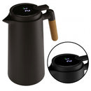 Garrafa Térmica Cabo Madeira e Termômetro Preta 1L