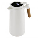 Garrafa Térmica Cabo Madeira e Termômetro Branca 1L