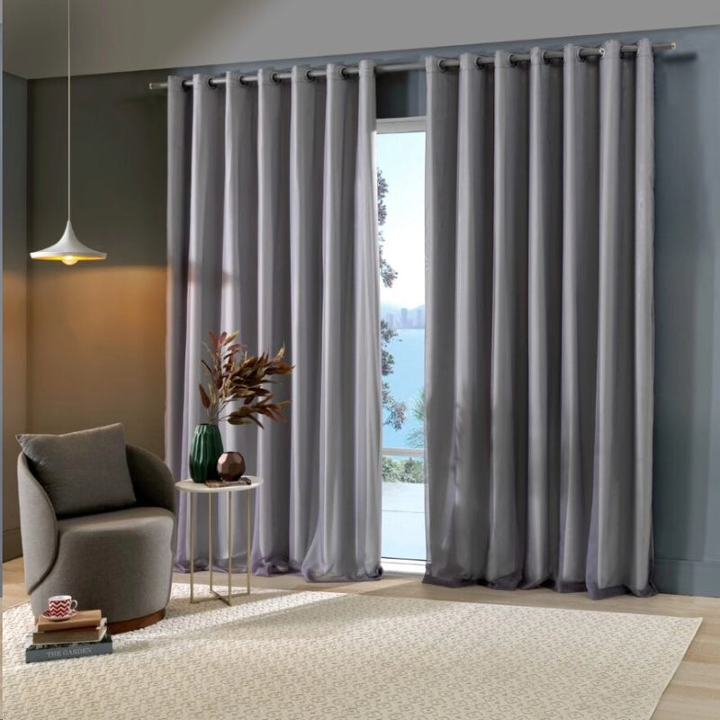 Cortina Pratika Lisa Slim Cinza Escuro 2,0x1,6m
