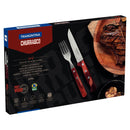 Jogo para Churrasco Polywood Vermelho 12 Peças