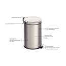 Lixeira com Pedal Inox 20L