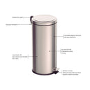 Lixeira com Pedal Inox 30L