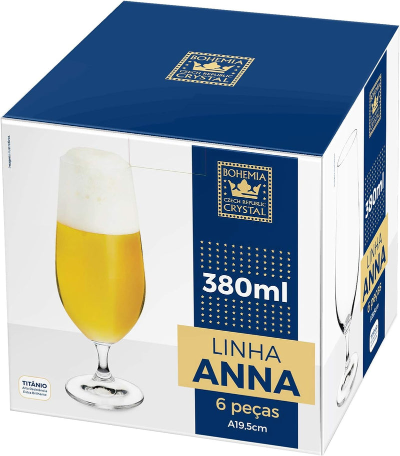 Jogo de 6 Taças Cerveja Anna 380ml