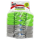 Kit 12 Prendedores De Roupa Plástico 6,4 x 1,8 cm