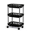 Fruteira Retangular Tripla Preta