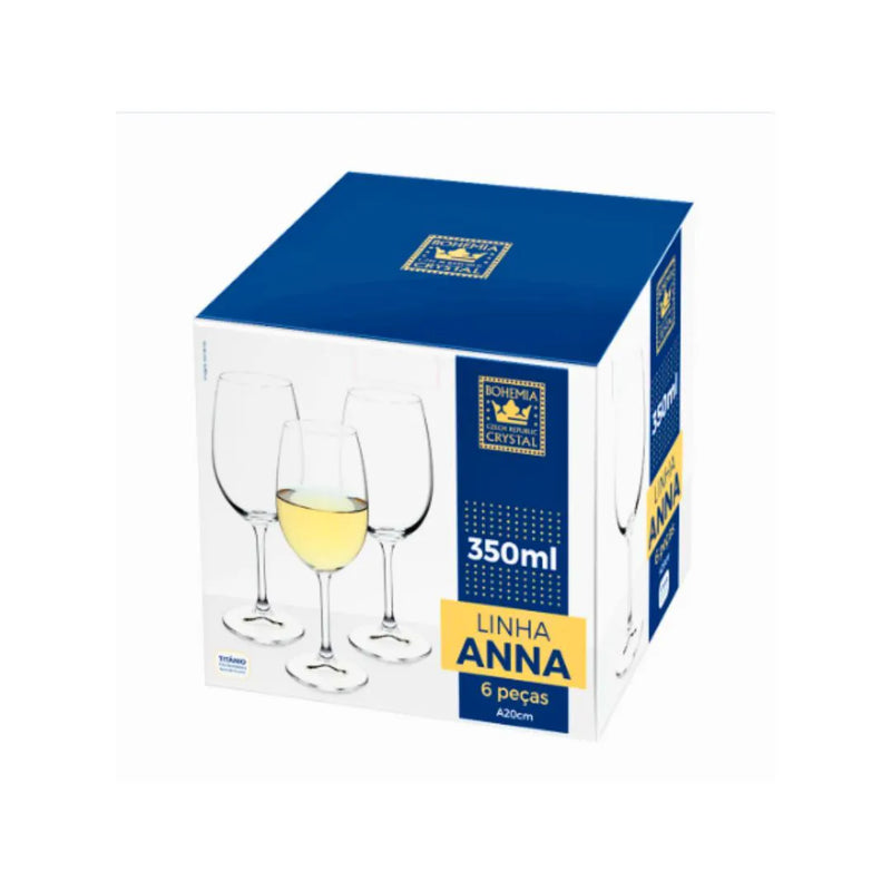 Jogo de 6 Taças Vinho Anna 350ml