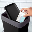 Lixeira Dupla Abertura Preta 9L