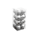 Bolas Natalinas Prata 8cm 16 Peças