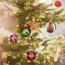 Bolas Natalinas Pintadas à Mão Colorida de 6cm 9 Peças