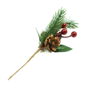 Ramo Artificial Frutas Vermelhas e Pinha 26cm