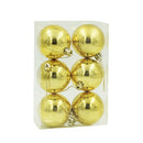 Bola Natalina Brilho Dourada de 6cm com 6 Peças