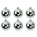 Bola Natalina Brilho Prata de 6cm com 6 Peças