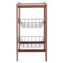 Fruteira em Madeira Mista com Estante e 2 Cestos