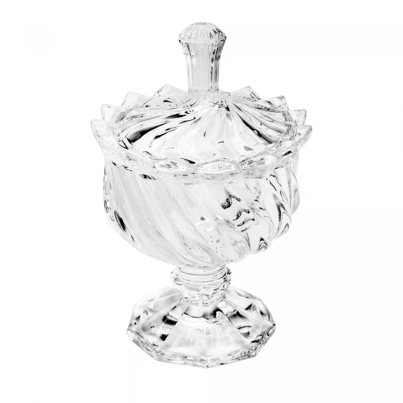 Potiche com Pé de Cristal Linearis