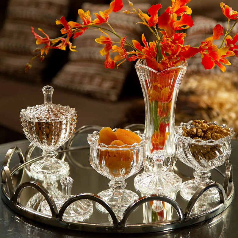 Potiche com Pé de Cristal Linearis