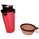 Garrafa com 2 Divisórias e Tigela Dobrável para Pet