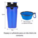 Garrafa com 2 Divisórias e Tigela Dobrável para Pet