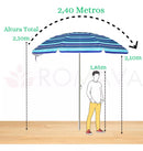 Guarda Sol Aço Listrado Azul