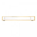 Bandeja de Metal Dourada com Palha 15x25x3cm