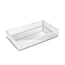 Bandeja de Metal com Espelho Prateada 25x15x4cm