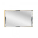 Bandeja de Metal com Espelho Dourada 15cm x 25cm x 4cm