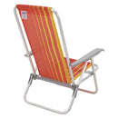 Cadeira de Praia Reclinável Bali Baixa em Alumínio Laranja e Amarelo