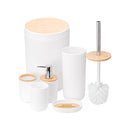 Kit Para Banheiro Bambu 6 Peças Branco