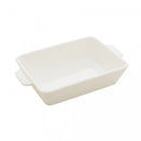 Refratário de Porcelana com Alça Basic Branco 16,5x28x5cm