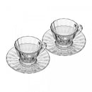 Conjunto 2 Xícaras para Chá de Cristal com Pires Radial 180ml