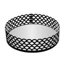 Bandeja de Metal com Espelho Arles Preto Fosco 18,5cm