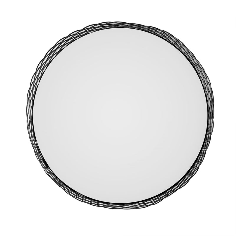 Bandeja de Metal com Espelho Arles Preto Fosco 18,5cm