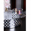 Bandeja de Metal com Espelho Arles Prateada 18,5cm