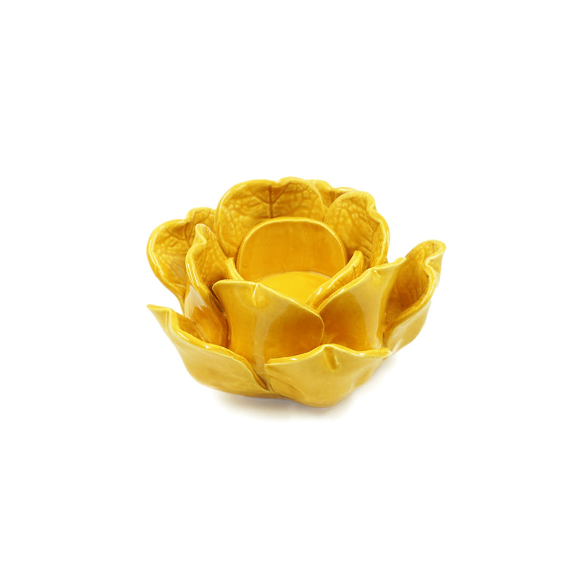 Castiçal Flor de Cerâmica 12,5cm