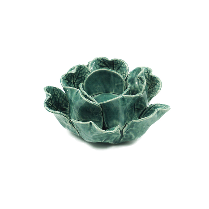 Castiçal Flor de Cerâmica 12,5cm