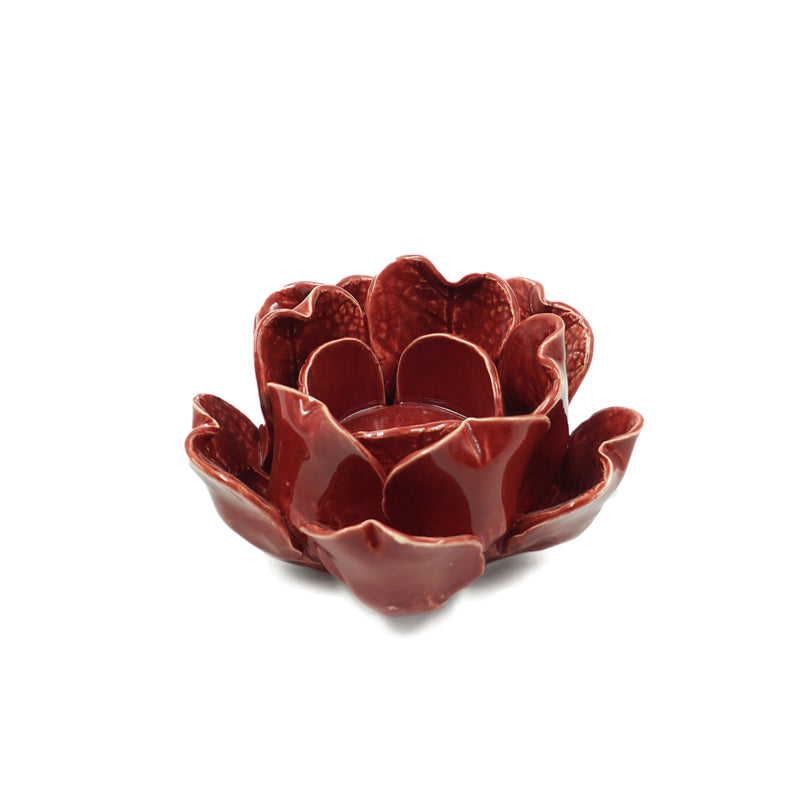 Castiçal Flor de Cerâmica 12,5cm